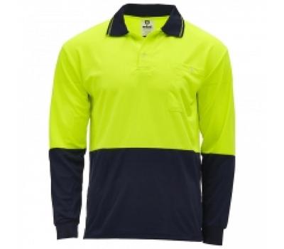 image of Wise Yellow Hi-Vis Polo - Long Sleeve