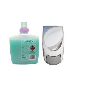 image of Sanitol Hand sanitiser and dispenser deal