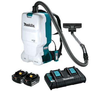 image of Makita DVC660 Backpack Vacuum Cleaner (with 2 batteries)