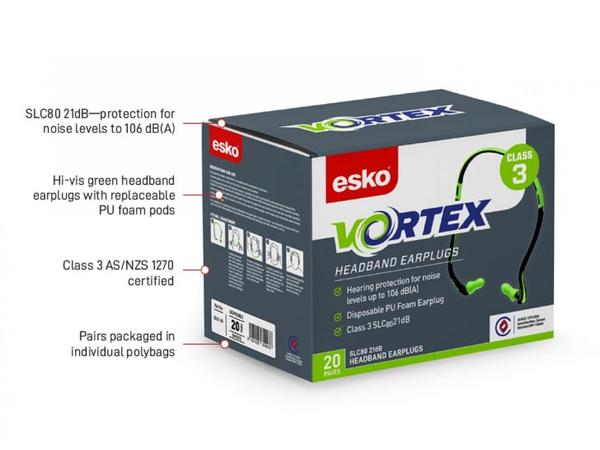 product image for Esko Vortex Class 3 Headband Earplug, Box 20