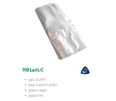 image of 140L Clear Rubbish Bags 50 pack