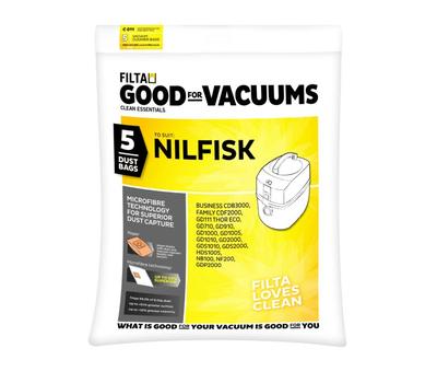 image of NILFISK GD/ VP 300, 600 SERIES MICROFIBRE VACUUM CLEANER BAGS 5 Pack - C011