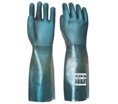 image of Pvc Gauntlet Gloves 45cm (Green - Double Dipped)