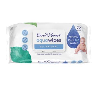 image of EarthSmart Aqua baby wipes 72 pack All Natural