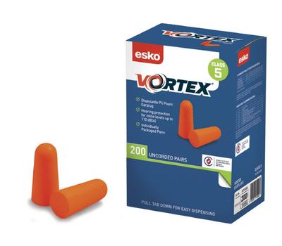 image of Esko Vortex earplugs foam uncorded, box 200 pairs