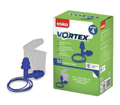 image of Esko Vortex Earplugs Blue Corded Reusable