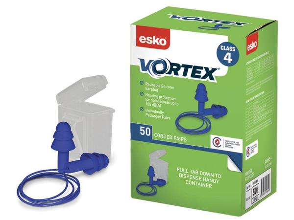 product image for Esko Vortex Earplugs Blue Corded Reusable