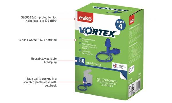 gallery image of Esko Vortex Earplugs Blue Corded Reusable