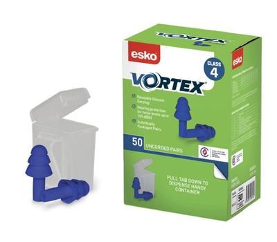 image of Esko Vortex Earplugs Blue Uncorded Reusable