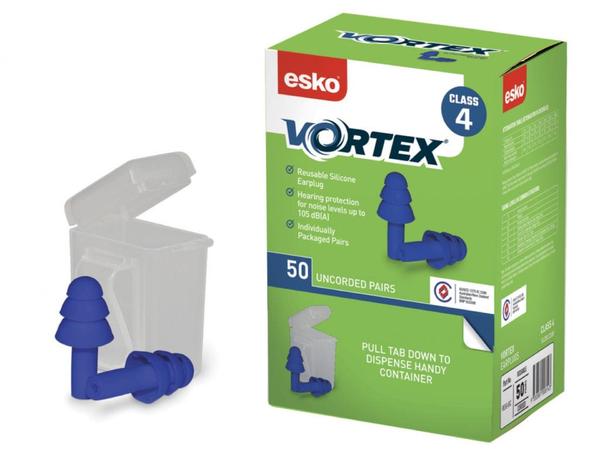 product image for Esko Vortex Earplugs Blue Uncorded Reusable