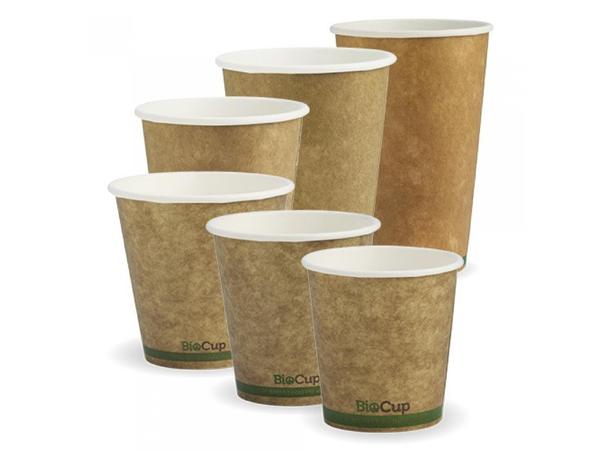 product image for Biopak Kraft Green Stripe Single Wall cups