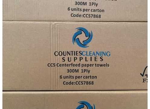 gallery image of CCS Centrefeed 1ply 300M White Rolls 6 pack