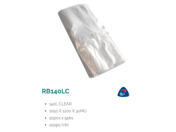 product image for 140L Clear Rubbish Bags 50 pack