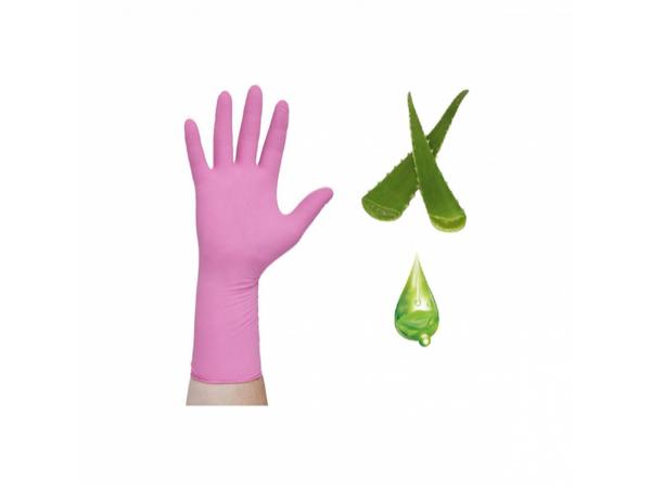 product image for Pink Nitrile Gloves with Aloe Vera
