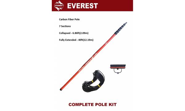 gallery image of Everest Pro Premium Carbon Pole COMPLETE CF4007 (40ft/12.2m)(7SEC)