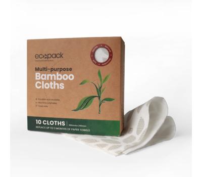 image of Ecopack Multi-Purpose Bamboo Cloths x10 Dispenser Box