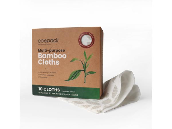 product image for Ecopack Multi-Purpose Bamboo Cloths x10 Dispenser Box