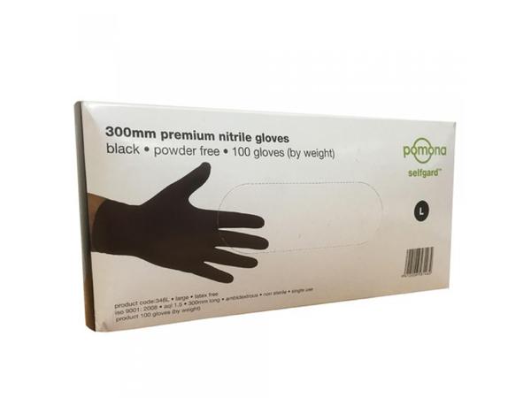 product image for Pomona Black Nitrile Gloves Large 100 pk