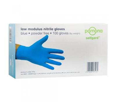 image of Pomona Soft Nitrile Blue Gloves Powder Free 100 Pack