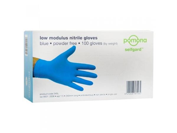 product image for Pomona Soft Nitrile Blue Gloves Powder Free 100 Pack