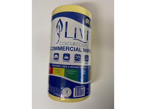 product image for Livi Chux Wipe Roll 90/Sht - Yellow