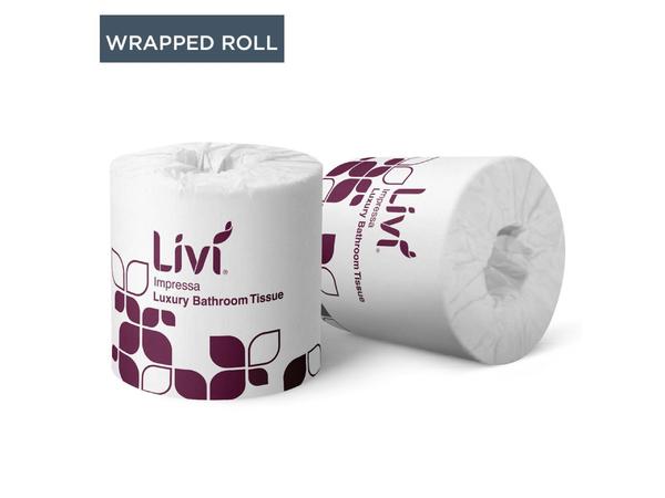 product image for Livi Impressa Toilet Paper Wrapped Embossed 3 Ply 225 Sheets, Carton of 48 Rolls