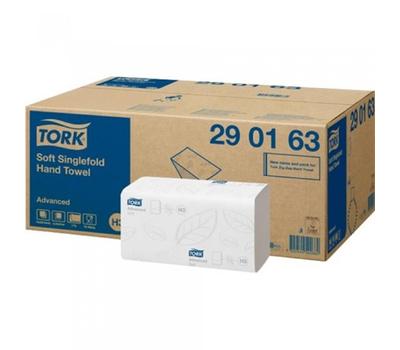 image of Tork H3 Advanced Singlefold Soft Hand Towels 290163 2 Ply White, Carton of 15 Packs