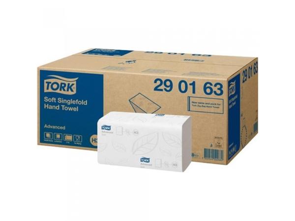 product image for Tork H3 Advanced Singlefold Soft Hand Towels 290163 2 Ply White, Carton of 15 Packs