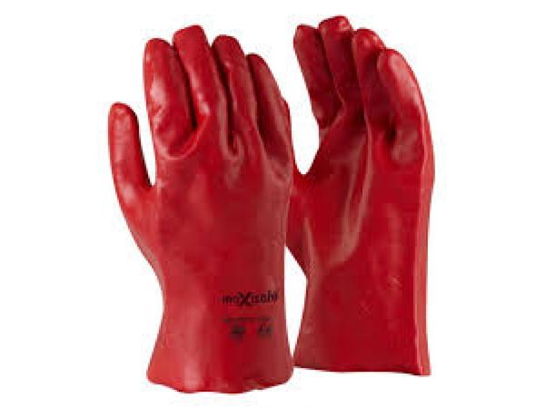 product image for Pvc Gauntlet Gloves 27Cm (Red - Single Dipped)