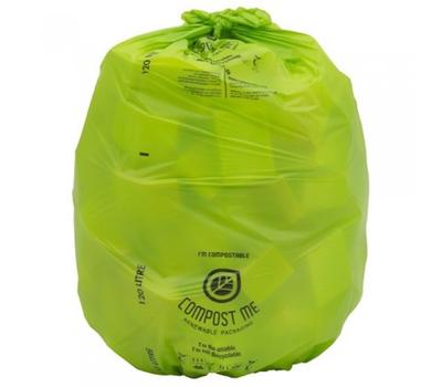 image of Compostable 60L Green Rubbish Bags 8 pack