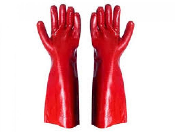 product image for Pvc Gauntlet Gloves 45Cm (Red - Single Dipped) Pair