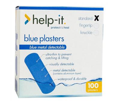 image of Help-it Blue Visual Detectable Plaster 100 Box