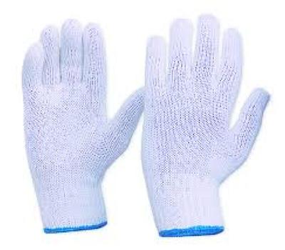 image of Knitted Poly/Cotton Gloves 12Pr/pk (Lrg) - Blue Cuff