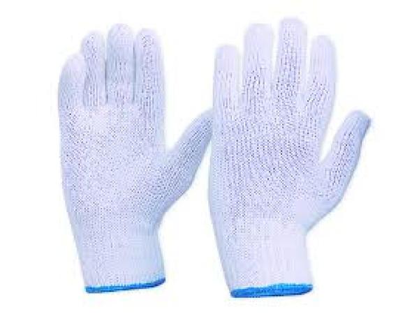 product image for Knitted Poly/Cotton Gloves 12Pr/pk (Lrg) - Blue Cuff