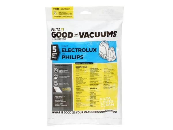 product image for Electrolux/Phillips Vac Bags 5 Pack F013