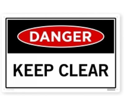 image of Keep Clear - Danger sign 450mm X 350mm