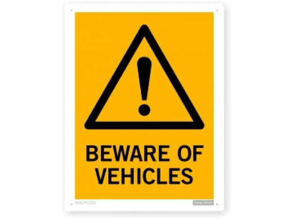 product image for Beware of vehicles sign