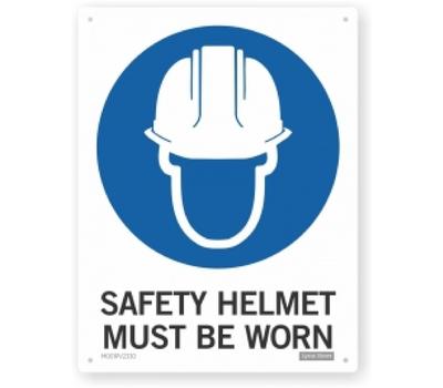 image of Safety Helmet must be worn sign