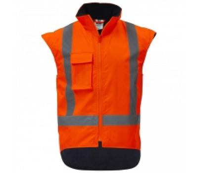 image of Wise Orange Hi-Vis Fleece Lined Vest