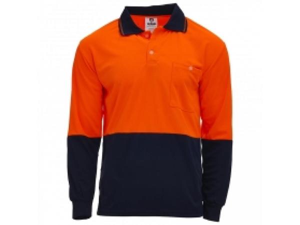 product image for Wise Orange Hi-Vis Polo - Long Sleeve
