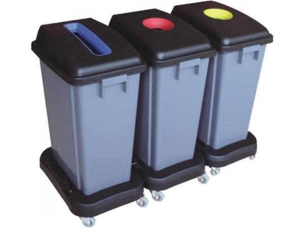 product image for Recycling Bin 3 bins with wheels