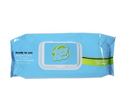 image of Speedy clean wipes - hospital grade Anionic Neutral Detergent 80 wipes flatpak