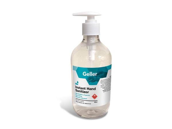 product image for Geller Hand Sanitiser 70% 500ml pump - Hospital Grade