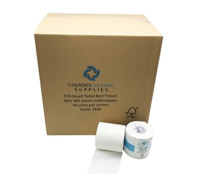 image of CCS 2 PLY 400 Sheet Wrapped Toilet Rolls 48 pack