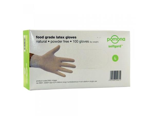 product image for Pomona Disposable Latex gloves White powder free 100pk