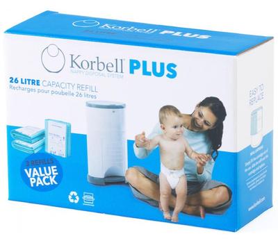 image of Korbell Plus 3 Refill pack for nappy bin