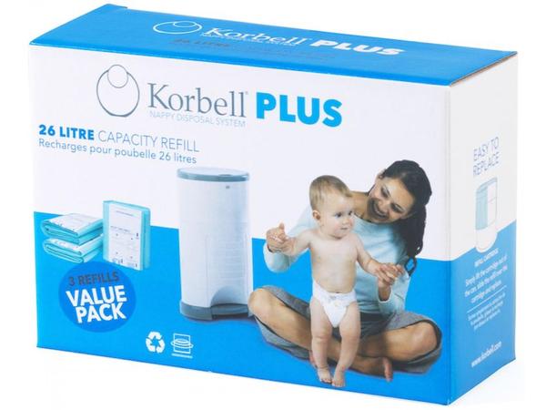 product image for Korbell Plus 3 Refill pack for nappy bin