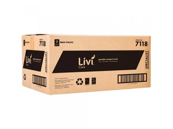 product image for Livi Care Compact Hand Towel 1 Ply 7118, Carton of 18 packs