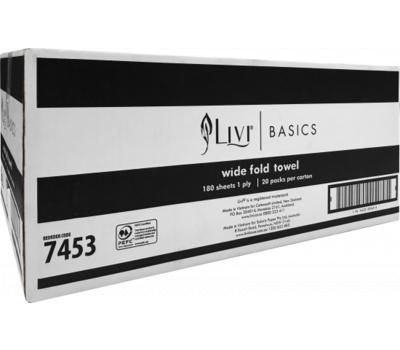 image of Livi Basics Widefold Paper towels 180 sheets 7453