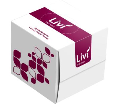 image of Livi Impressa Luxury Facial Tissue Cube 3 Ply 65 Sheets